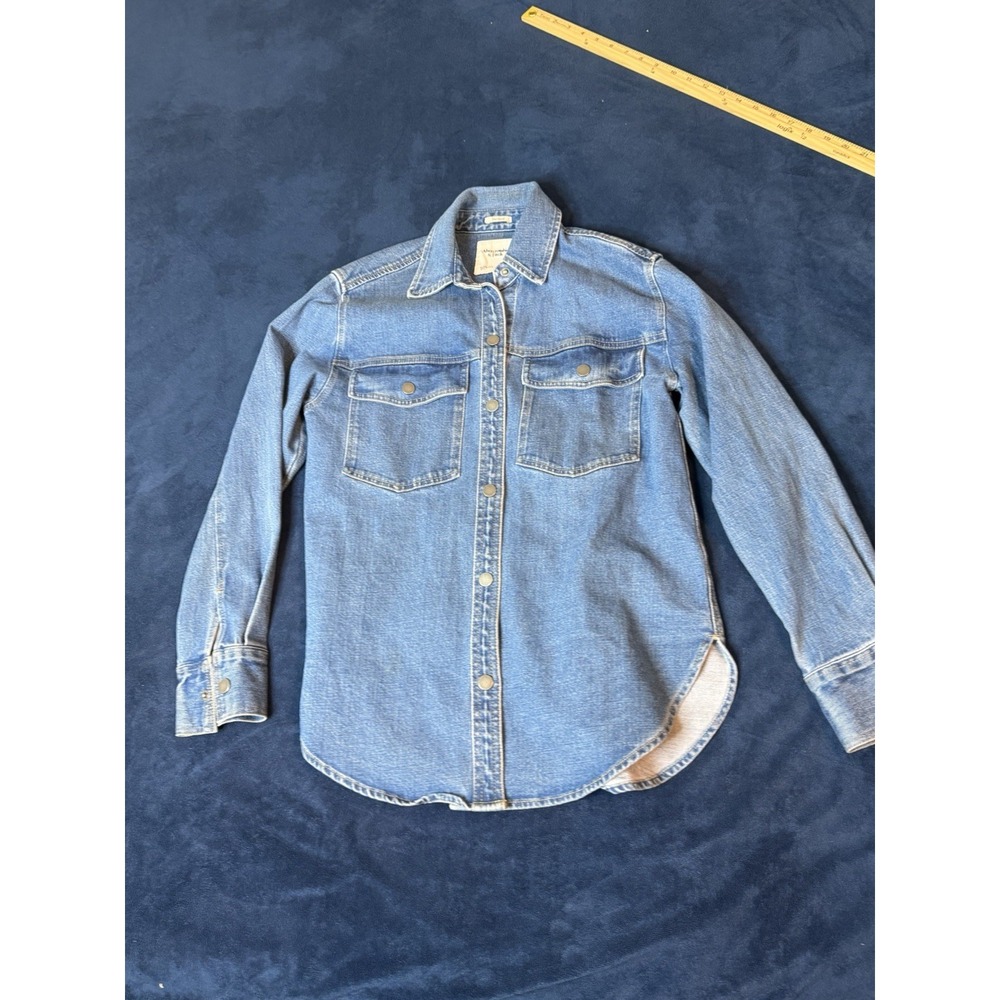 Abercrombie & Fitch Oversized Denim Jacket Womens XS Light Wash Blue Heavyweight